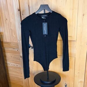 Elegant Black Long Sleeve Bodysuit